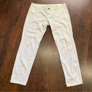 11 BULLHEAD black DENIM LEGGINGS white denim jeans tapered GUC *as is